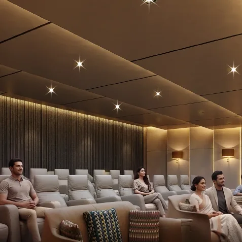 A private theatre with reclining seats at Godrej Epoque
